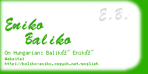 eniko baliko business card